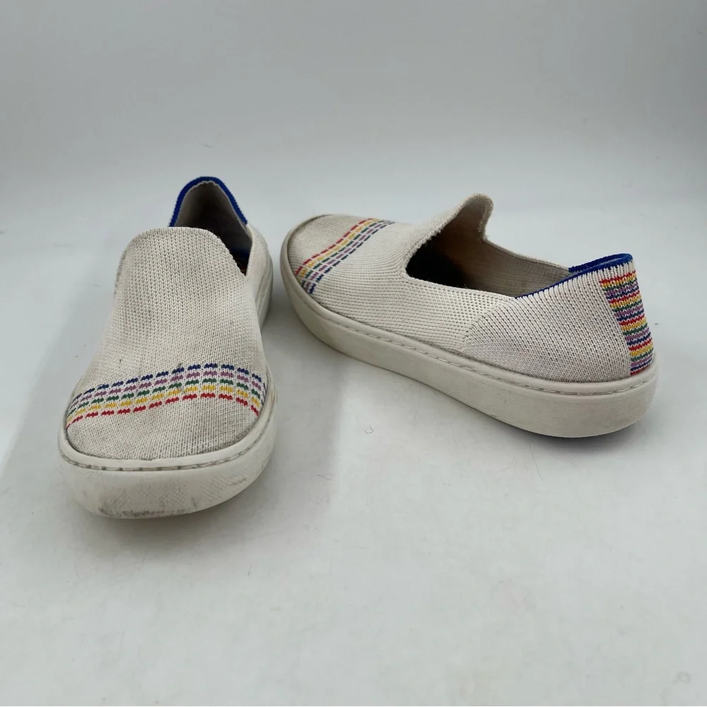 Rothy’s Girl’s Limited Edition Rainbow Pride Knit Slip-On Flats Sneaker-Size 2 Y